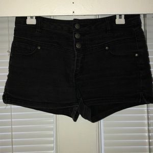 High waisted black shorts